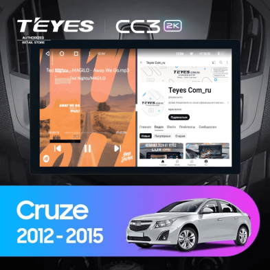 Штатная магнитола Teyes CC3 2K 360 6/128 Chevrolet Cruze J300 J308 (2012-2015) F3 (13")