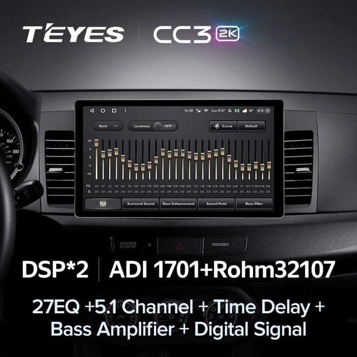 Штатная магнитола Teyes CC3 2K 4/64 Mitsubishi Lancer 10 CY (2007-2012) Тип-B (13")