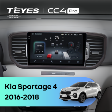 Штатная магнитола Teyes CC4 Pro 8/128 Kia Sportage 4 (2016-2018) Тип-B (черная)