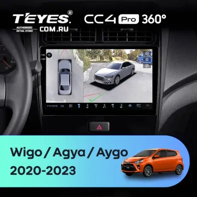 Штатная магнитола Teyes CC4 Pro 360 8/128 Toyota Wigo/Agya (2020-2023) F1