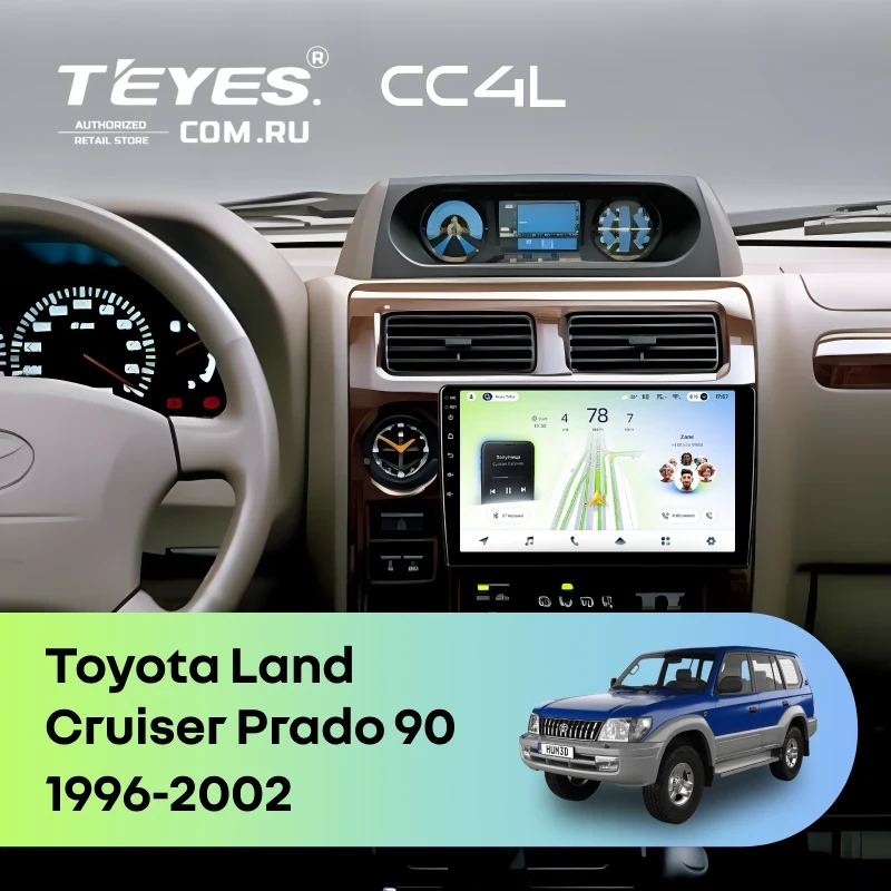 Штатная магнитола Teyes CC4L 4/64 Toyota Land Cruiser Prado 90 (1996-2002)