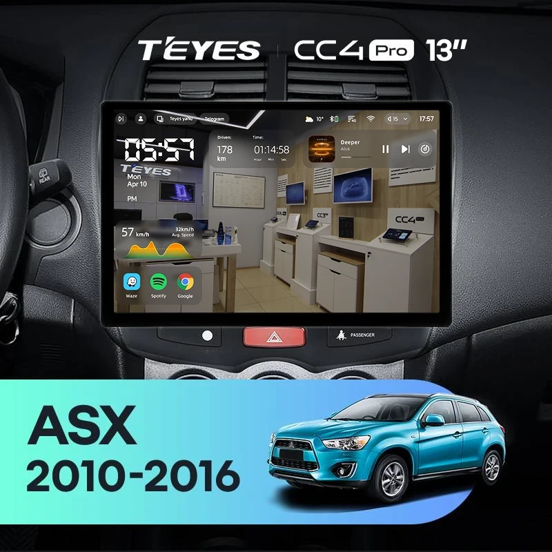 Штатная магнитола Teyes CC4 Pro 8/128 Mitsubishi ASX 1 (2010-2016) Тип-A (13")