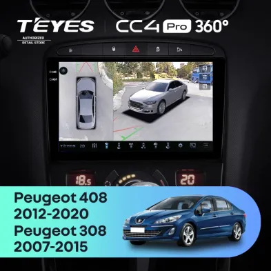 Штатная магнитола Teyes CC4 Pro 360 8/128 Peugeot 408 1 T7 (2012-2020)