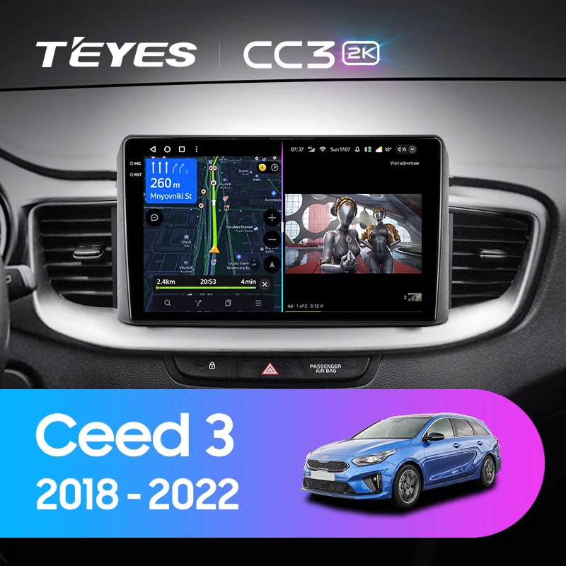 Штатная магнитола Teyes CC3 2K 360 6/128 Kia Ceed 3 CD (2018-2022)