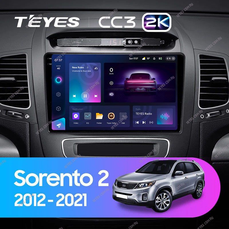 Штатная магнитола Teyes CC3 2K 4/32 Kia Sorento 2 II XM (2012-2021) F1