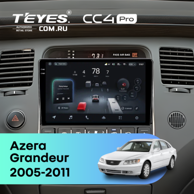 Штатная магнитола Teyes CC4 Pro 8/128 Hyundai Azera (2005-2011)