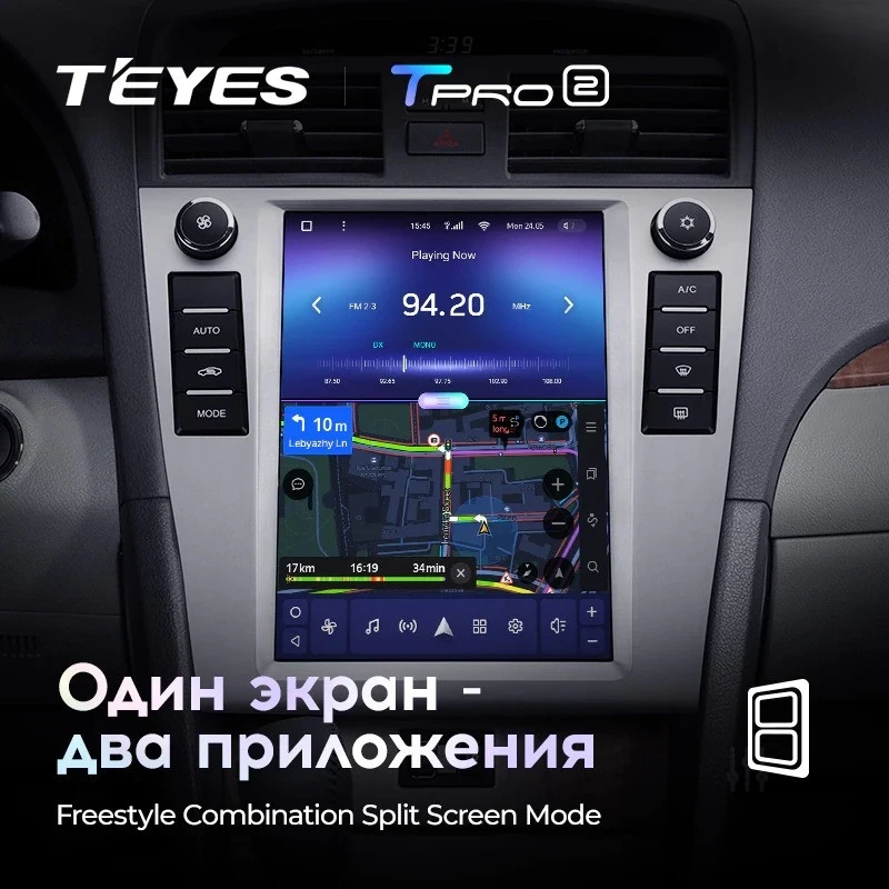 Штатная магнитола Tesla style Teyes TPRO 2 4/64 Toyota Camry 6 XV 40 (2006-2011) F1