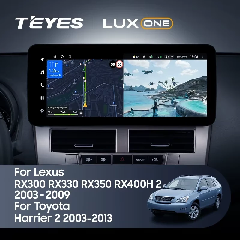 Штатная магнитола Teyes LUX ONE 4/32 Toyota Harrier XU30 (2003-2013) Тип-A