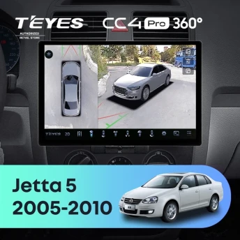 Штатная магнитола Teyes CC4 Pro 360 12/256 Volkswagen Jetta 5 (2005-2010) F2 (13")