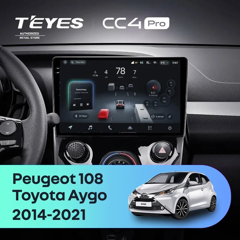 Штатная магнитола Teyes CC4 Pro 8/128 Toyota Aygo B40 (2014-2021) F1