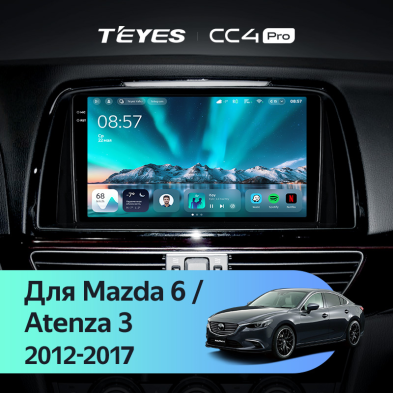 Штатная магнитола Teyes CC4 Pro 12/256 Mazda Atenza 3 (2012-2017) Тип-A Правый руль