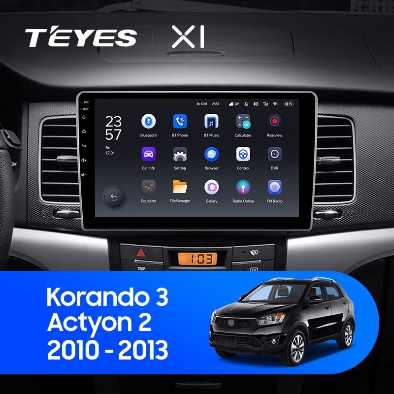 Штатная магнитола Teyes X1 4G 2/32 SsangYong Kyron (2005-2011)