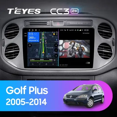Штатная магнитола Teyes CC3 2K 4/64 Volkswagen Golf Plus (2005-2014) (серая) F2