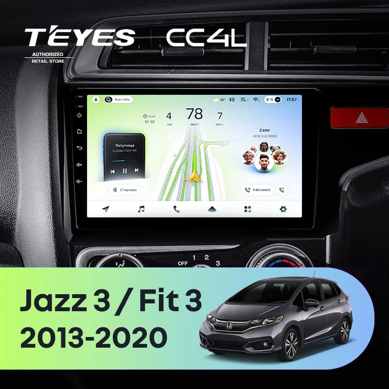 Штатная магнитола Teyes CC4L 6/64 Honda Jazz 3 (2015-2020) Тип-A Правый руль