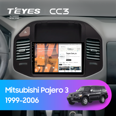 Штатная магнитола Teyes CC3 4/32 Mitsubishi Pajero 3 (1999-2006) (черная)